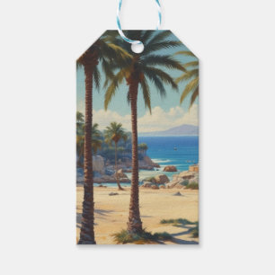 Vintage Palm Trees Cote D'Azur Travel Gift Tags