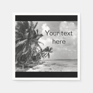 Vintage Palm Trees Custom Text Napkin