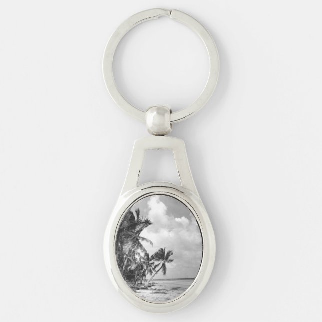 Vintage Palm Trees Key Ring (Front)
