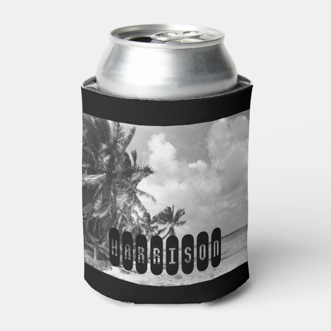 Vintage Palm Trees Personalised Can Cooler (Can Front)