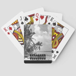 Vintage Palm Trees Personalised Playing Cards