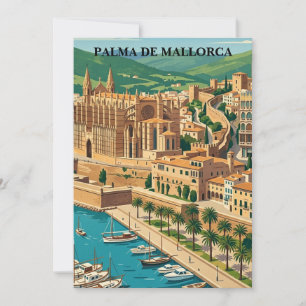 Vintage Palma de Mallorca City View Travel Card