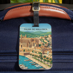 Vintage Palma de Mallorca City View Travel Luggage Tag