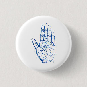 Vintage Palmistry Chart Palm Reading 3 Cm Round Badge