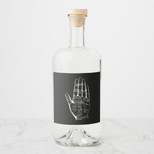 Vintage Palmistry Chart Palm Reading Liquor Bottle Label
