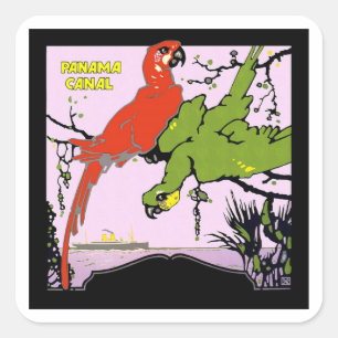 Vintage Panama Canal Square Sticker