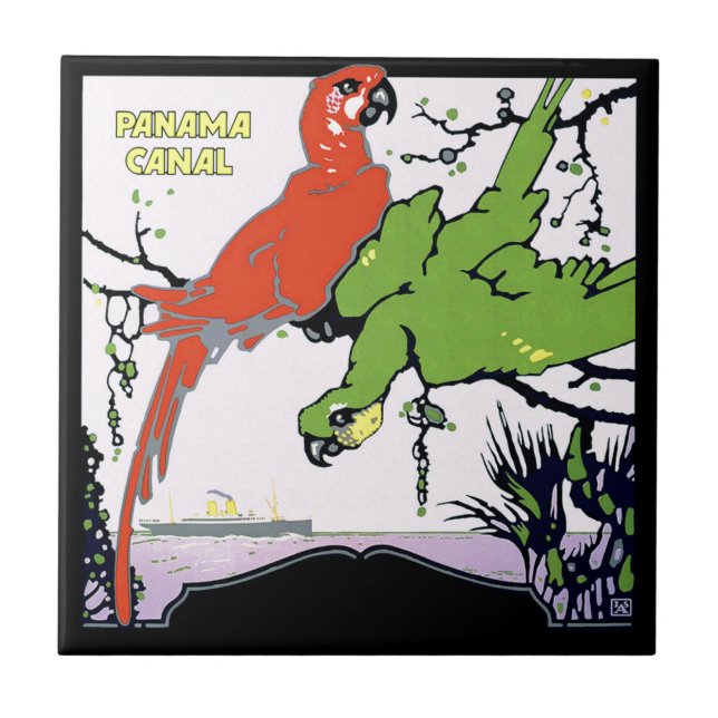 Vintage Panama Canal Travel Tile (Front)