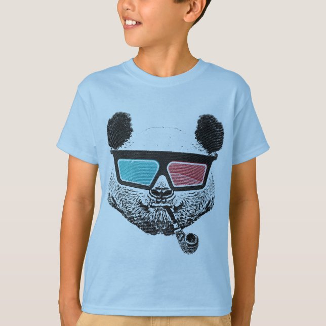 Vintage panda 3-D glasses T-Shirt (Front)