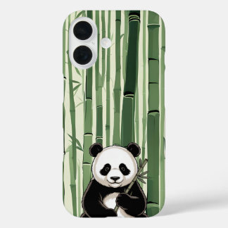 Vintage Panda Phone Case with Bamboo