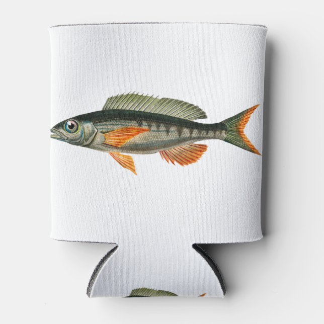 Vintage Pandora fish illustration Can Cooler (Front)