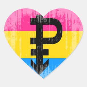 Vintage Pansexual Flag Heart Sticker