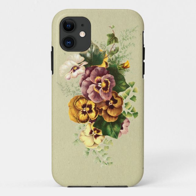 Vintage Pansies Bouquet Case-Mate iPhone Case (Back)