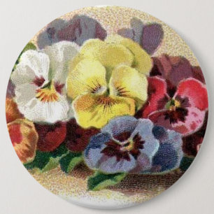 Vintage Pansies Button