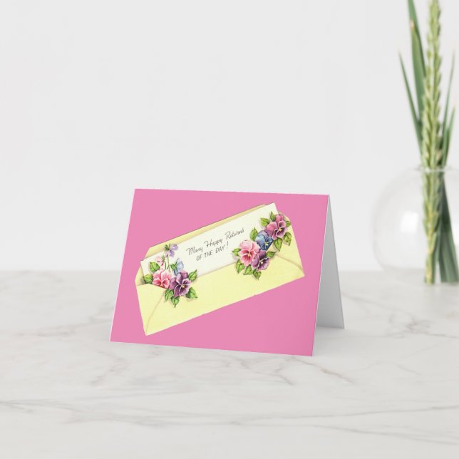 Vintage Pansies Card (Front)