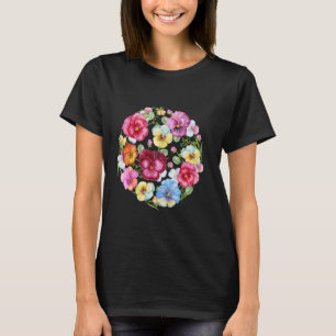 Vintage Pansies Flowers Gardening Pansy Lover T-Shirt