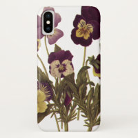 Vintage Pansies in Bloom, Floral Garden Flowers