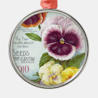 Vintage Pansies Metal Tree Decoration