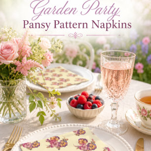 Vintage Pansy Blooms Paper Napkin