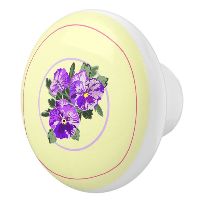 Vintage Pansy Drawer Pull (Right)