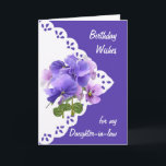Vintage Pansy Flower Daughter-in-law Birthday Card<br><div class="desc">Vintage Pansy Flower for your Daughter-in-law Birthday</div>