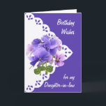 Vintage Pansy Flower Daughter-in-law Birthday Card<br><div class="desc">Vintage Pansy Flower for your Daughter-in-law Birthday</div>