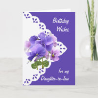 Vintage Pansy Flower Daughter-in-law Birthday