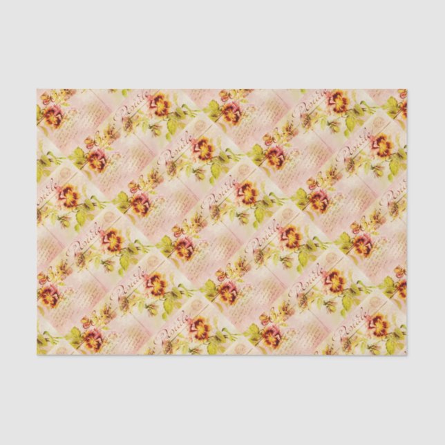 Vintage pansy flower for women tissue paper (Front)
