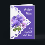 Vintage Pansy Flower Pastor's Wife Birthday Card<br><div class="desc">Vintage Pansy Flower for your Pastor's Wife Birthday   May you be showered with God's love 
and joy on your special day and every day</div>