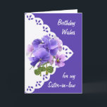 Vintage Pansy Flower Sister-in-law Birthday Card<br><div class="desc">Vintage Pansy Flower for your Sister-in-law Birthday</div>