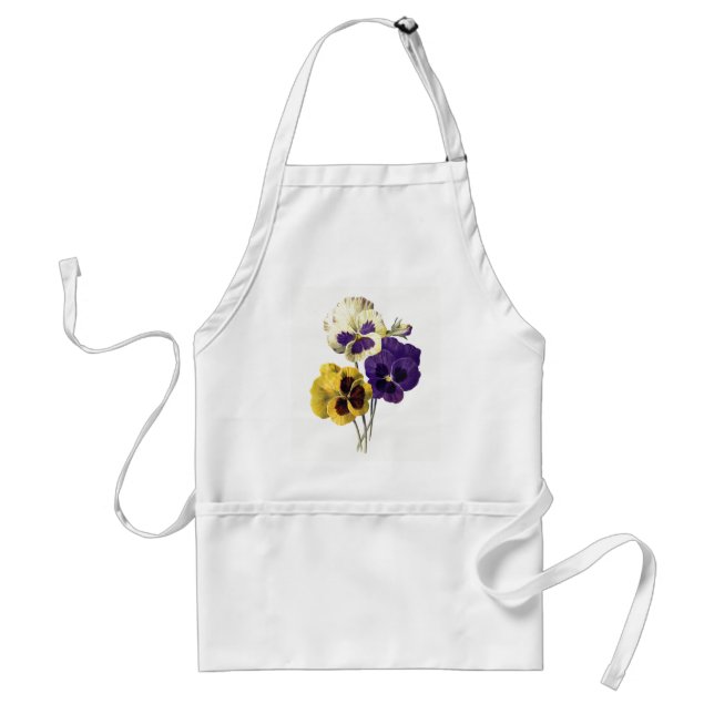 Vintage Pansy Flowers Standard Apron (Front)