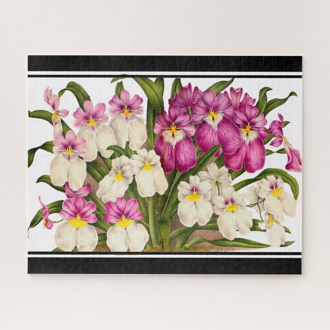 Vintage Pansy Orchid Flowers Puzzle (Horizontal)