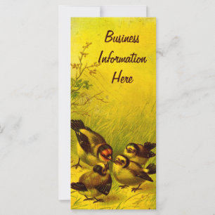 Vintage Panted Sparrows Bookmark Rack Card