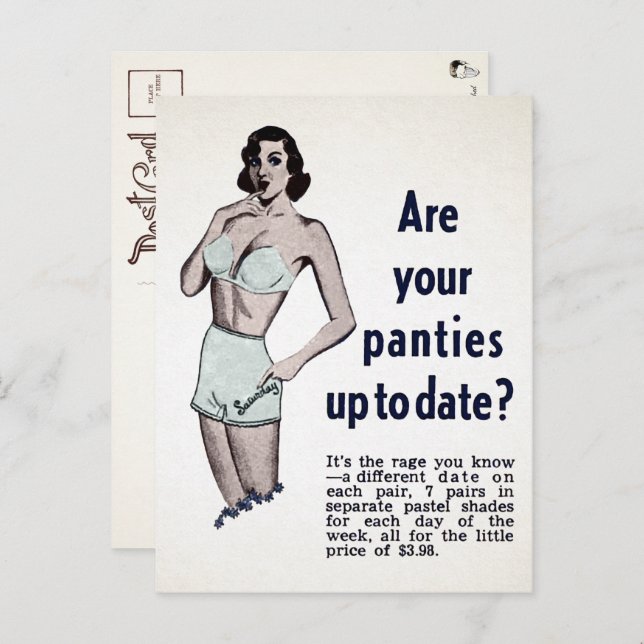 Vintage Panties Advertisement Postcard  (Front/Back)