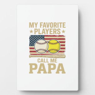 Vintage Papa Baseball Softball Players Shirt Desig Plaque