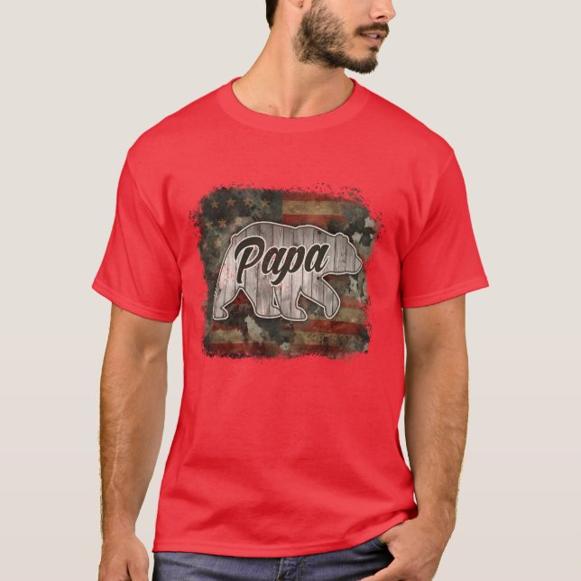 Vintage Papa Bear Fathers Day retro T-Shirt (Front)