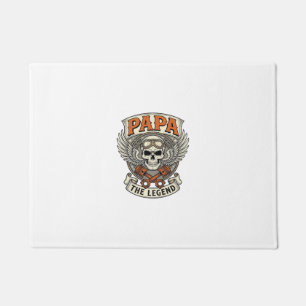 Vintage Papa Biker Skull Legend Doormat