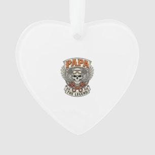 Vintage Papa Biker Skull Legend Ornament
