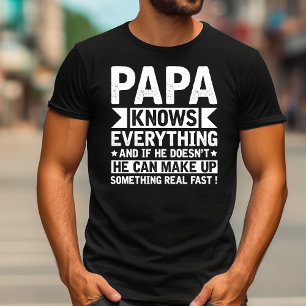 Vintage Papa Knows Everything Funny Papa T-Shirt