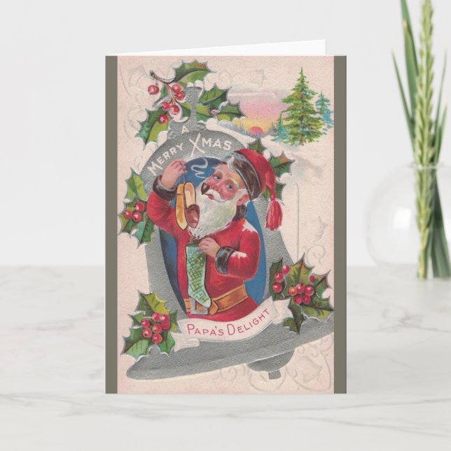 Vintage Papa's Delight Christmas Greeting Card (Front)