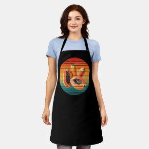 Vintage papaya fruits heathy food vegan apron