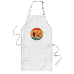 Vintage papaya fruits heathy food vegan long apron