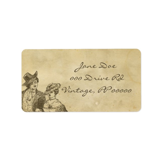Vintage Paper Address Label (Front)