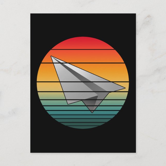 Vintage Paper Aeroplane Postcard (Front)