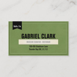 Vintage Paper and Ribbon - Green Business Card