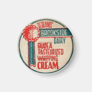 "Vintage paper cap-Redlands Brookside Dairy" Magnet