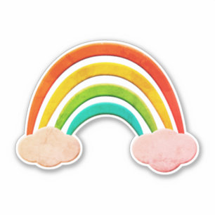 Vintage Paper Cut Rainbow And Clouds