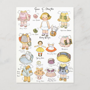 Vintage Paper Doll  Postcard