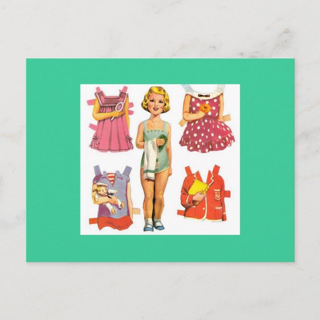 Vintage Paper Doll Postcards (Front)