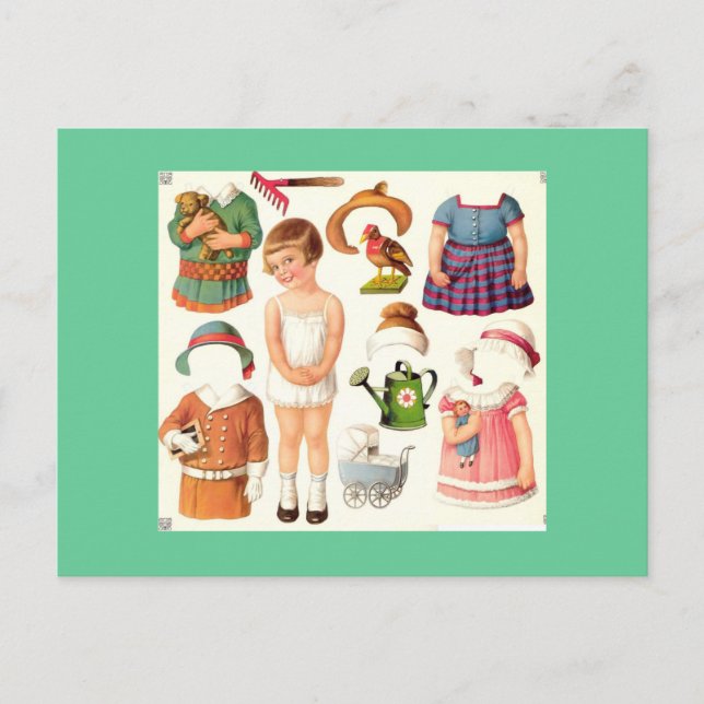 Vintage Paper Doll Postcards (Front)