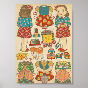 Vintage Paper Doll Poster